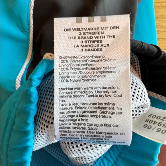 Adidas Women’s Size XL Full Zip Retro Jacket Blue Black Workout Windbreaker‎ - Picture 7 of 7